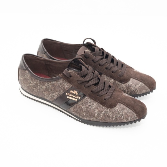 Coach. Ivy Leather Logo Sneakers. - Picture 1 of 14